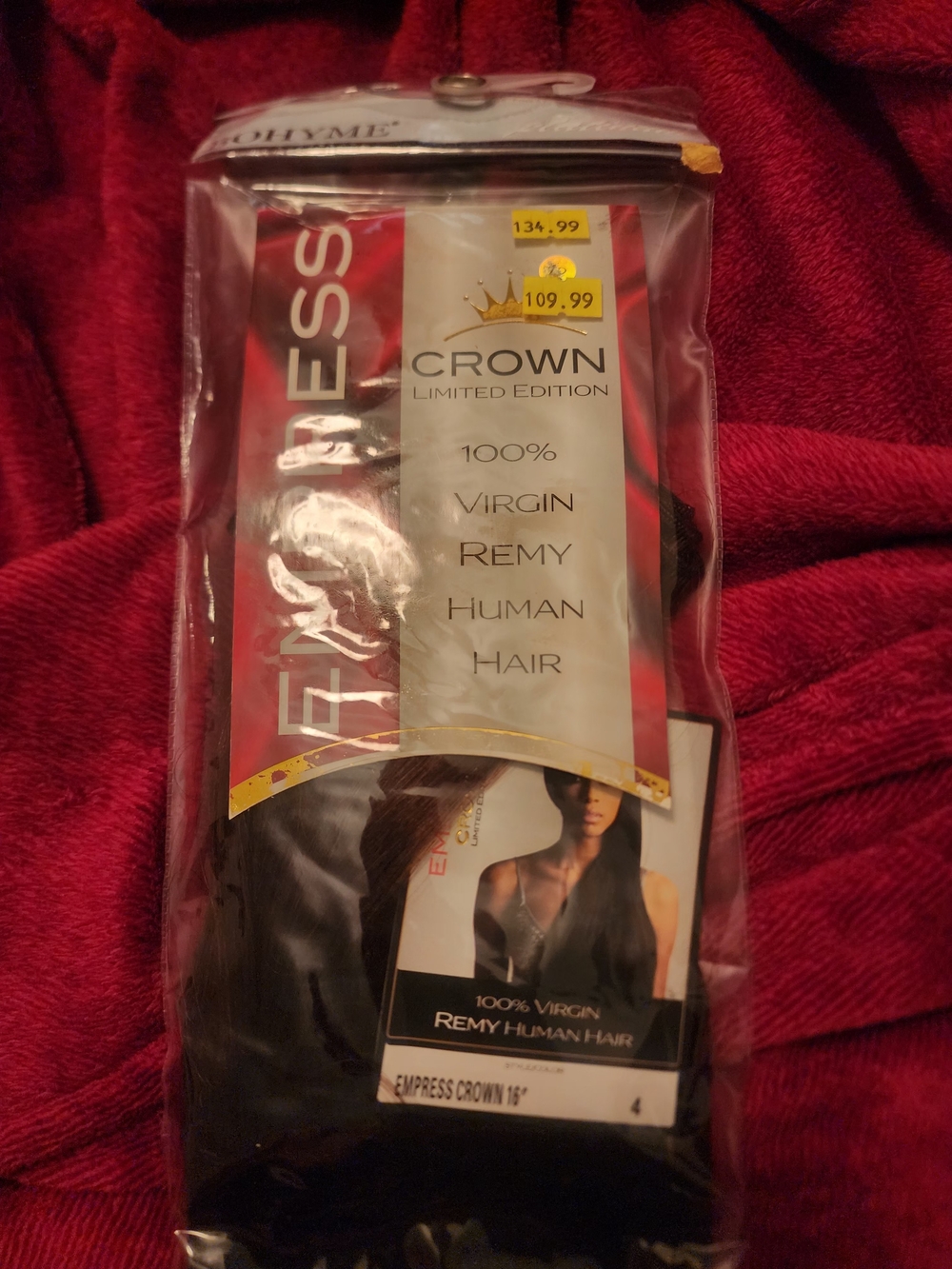 Crown 100% Virgin Remy Human Hair - Black